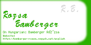 rozsa bamberger business card